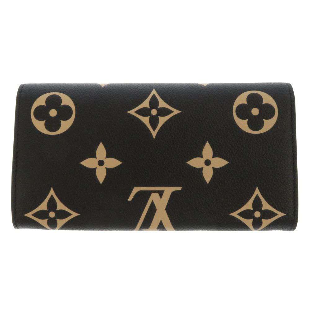 LOUIS VUITTON Portefeuille Sarah Noir/BeigeM80496 Bicolor Monogram Empreinte Leather