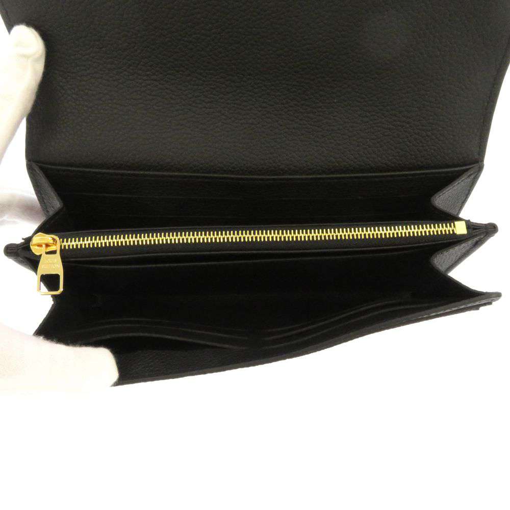 LOUIS VUITTON Portefeuille Sarah Noir/BeigeM80496 Bicolor Monogram Empreinte Leather