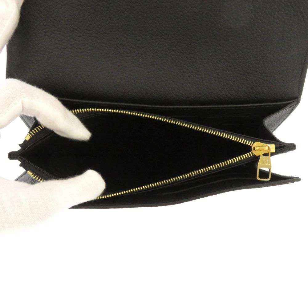 LOUIS VUITTON Portefeuille Sarah Noir/BeigeM80496 Bicolor Monogram Empreinte Leather