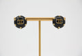 Chanel Vintage 96C Resin Dot Black Bean Clip-on Earrings