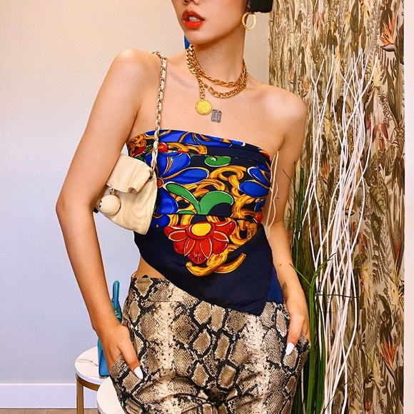 CHANEL silk scarf