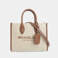 Michael Kors Mirella Small Canvas Shopper Crossbody (Brown)