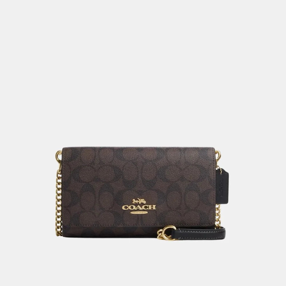 Coach Flap Clutch Crossbody in Signature Canvas - DIVA ONLINE STORE