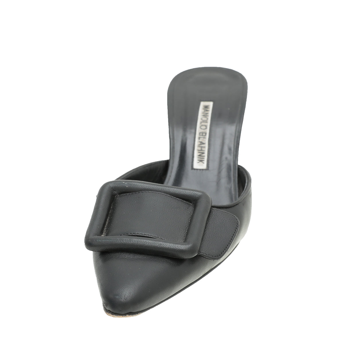 Manolo Blahnik Black Maysale Mules 38