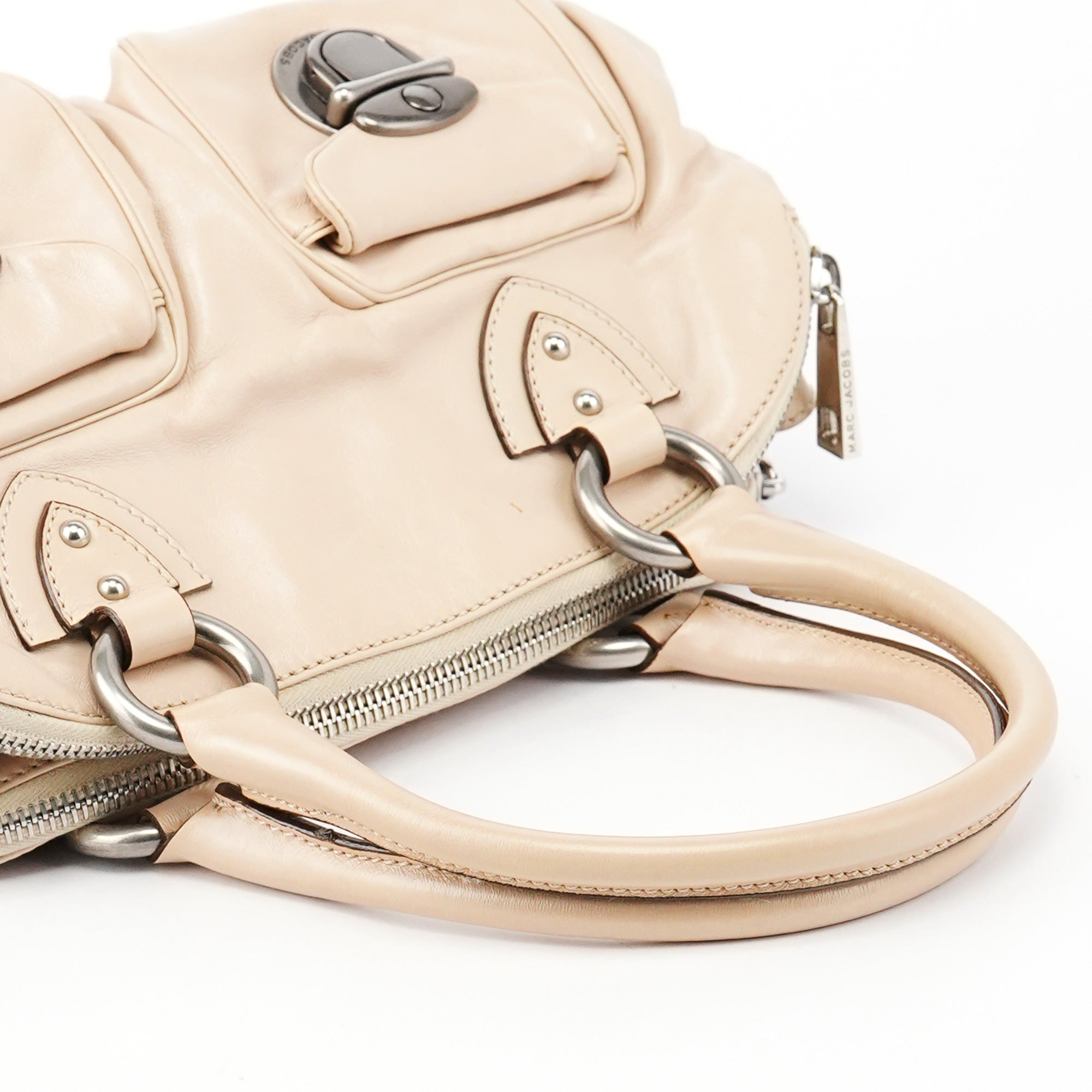 Beige Leather Venetia 2-Way Bag