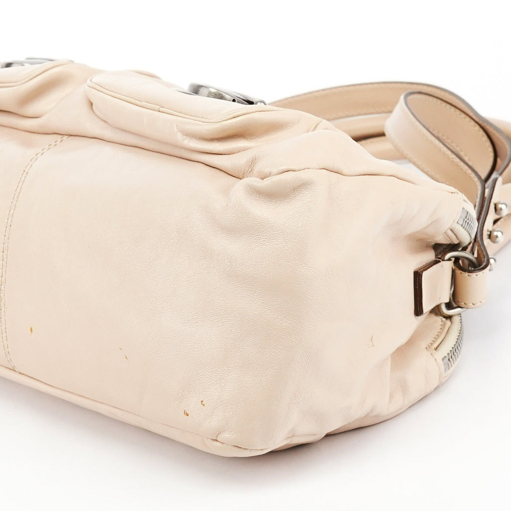 Beige Leather Venetia 2-Way Bag