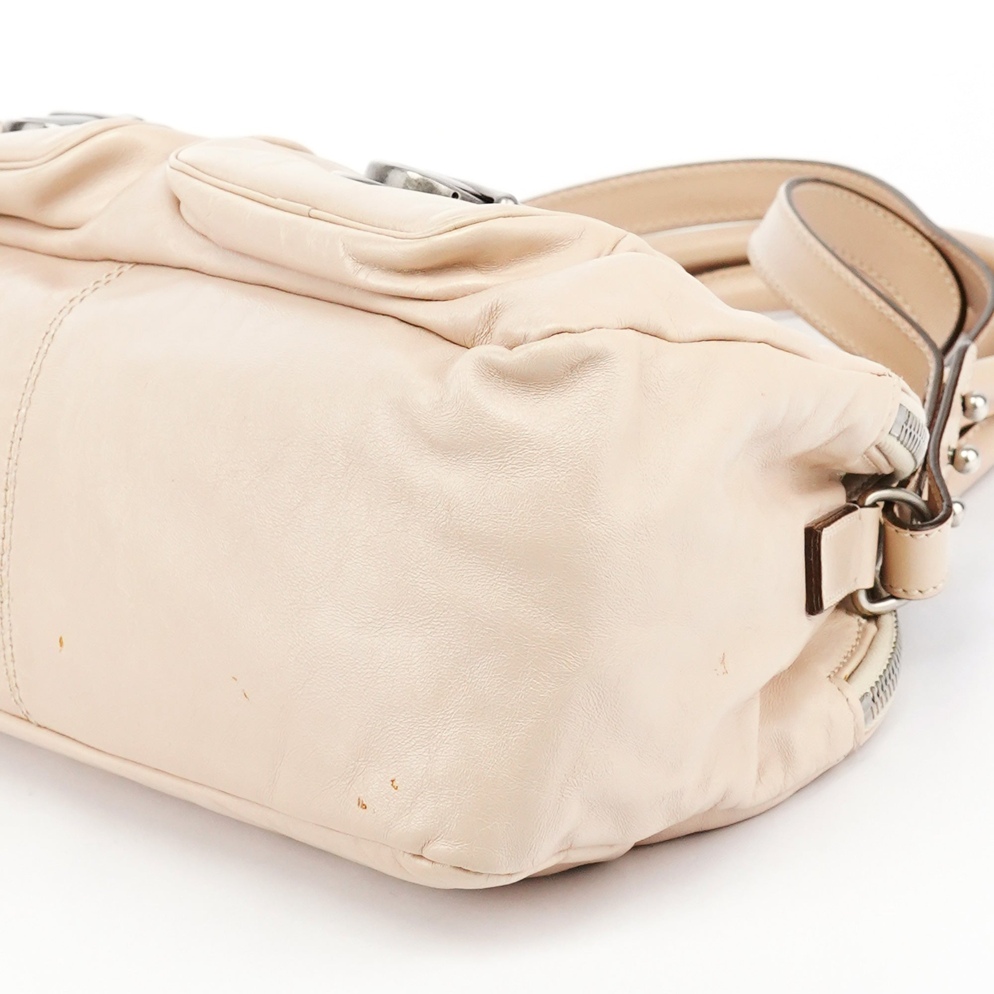 Beige Leather Venetia 2-Way Bag