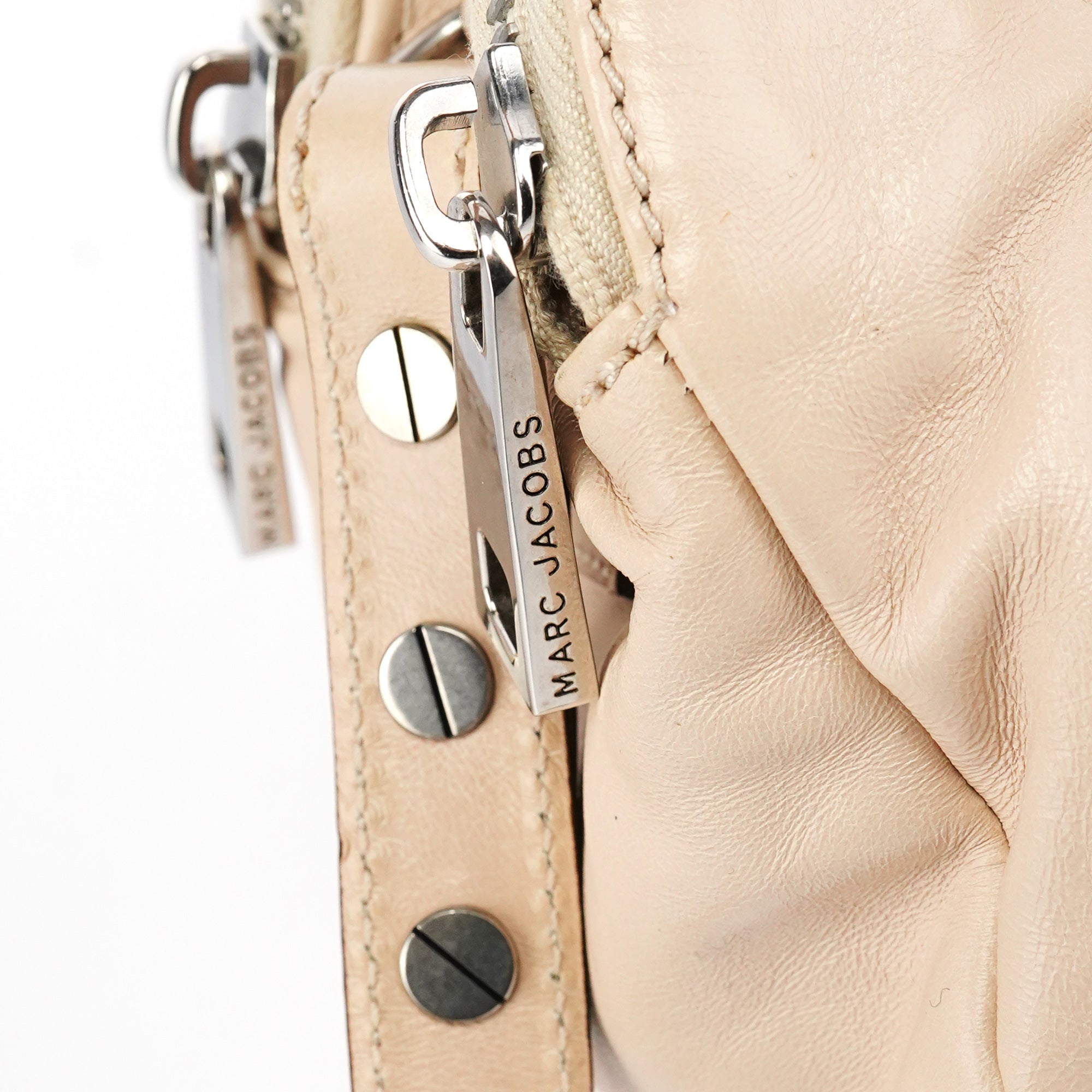 Beige Leather Venetia 2-Way Bag