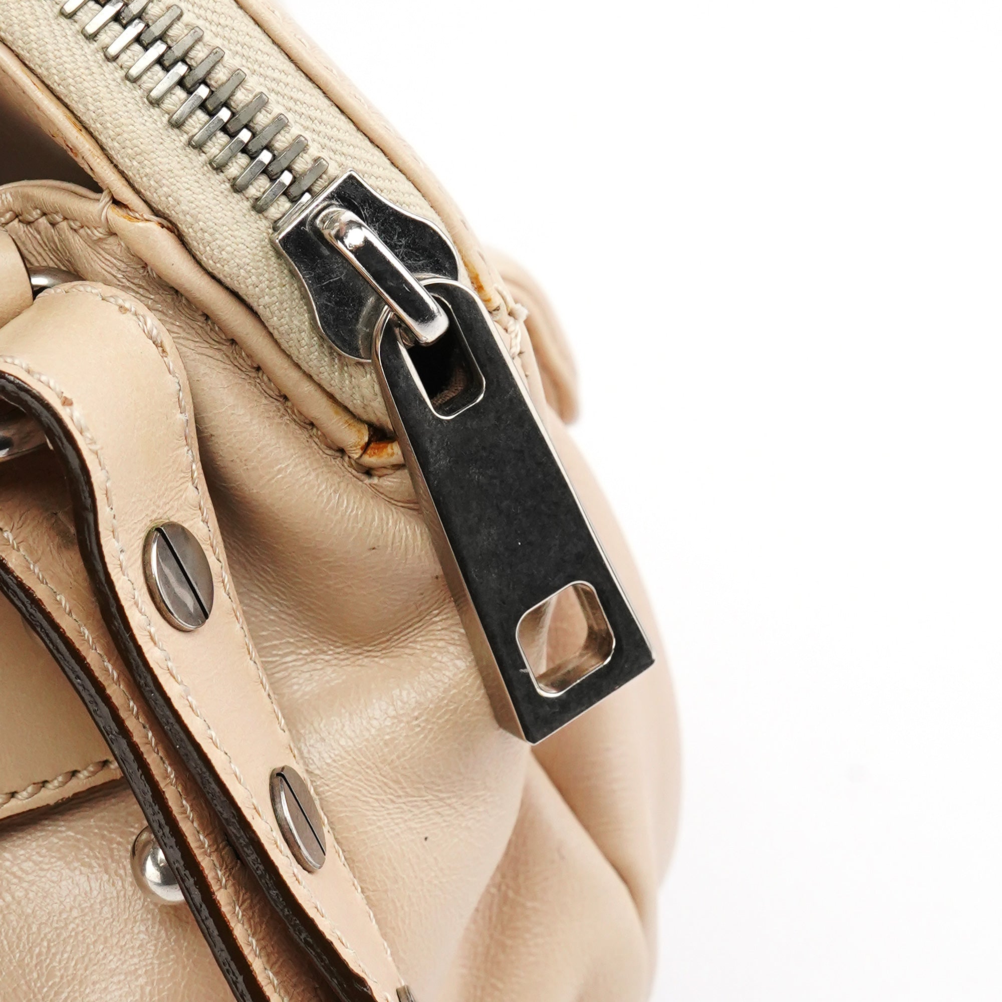 Beige Leather Venetia 2-Way Bag