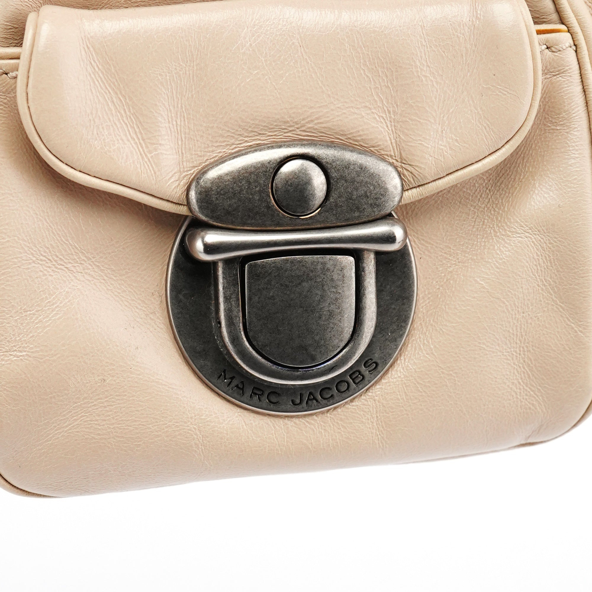 Beige Leather Venetia 2-Way Bag