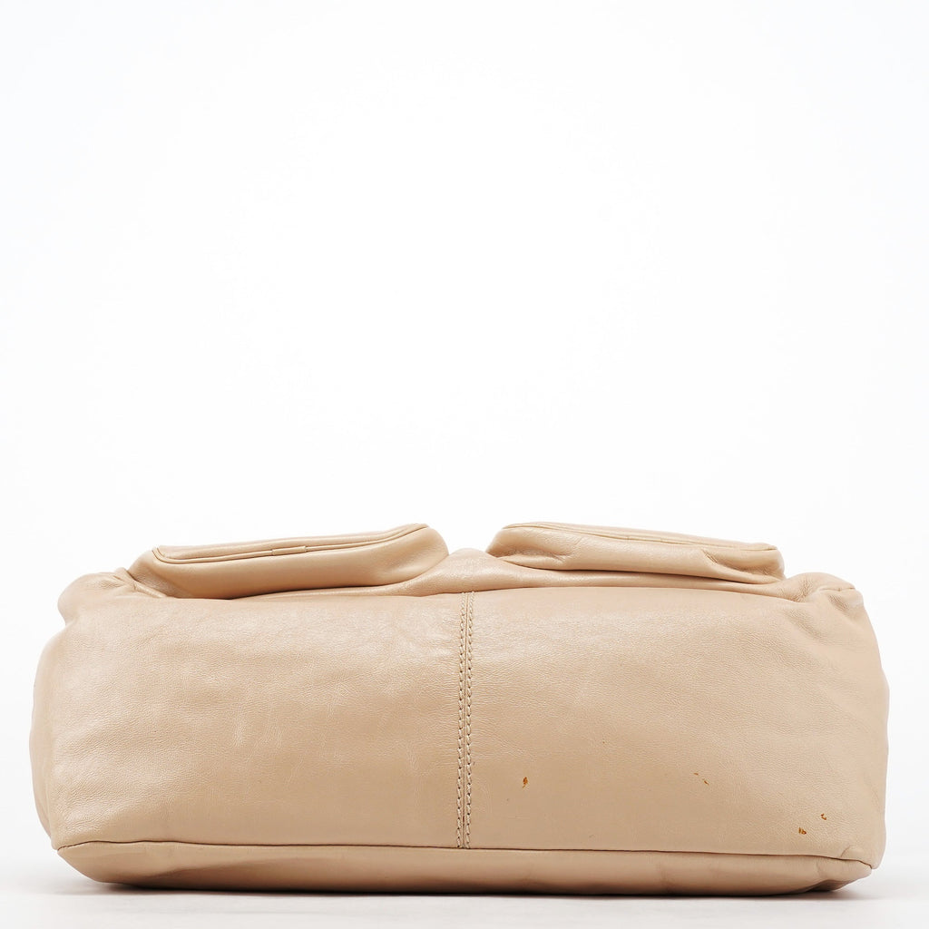 Beige Leather Venetia 2-Way Bag