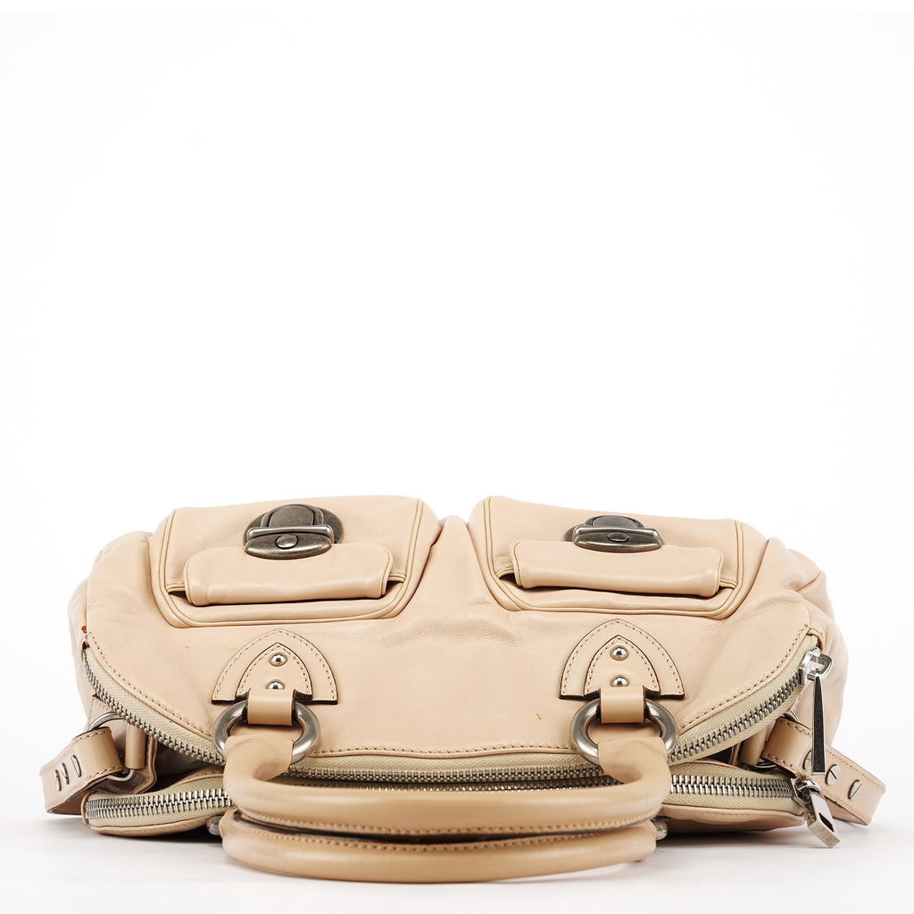 Beige Leather Venetia 2-Way Bag