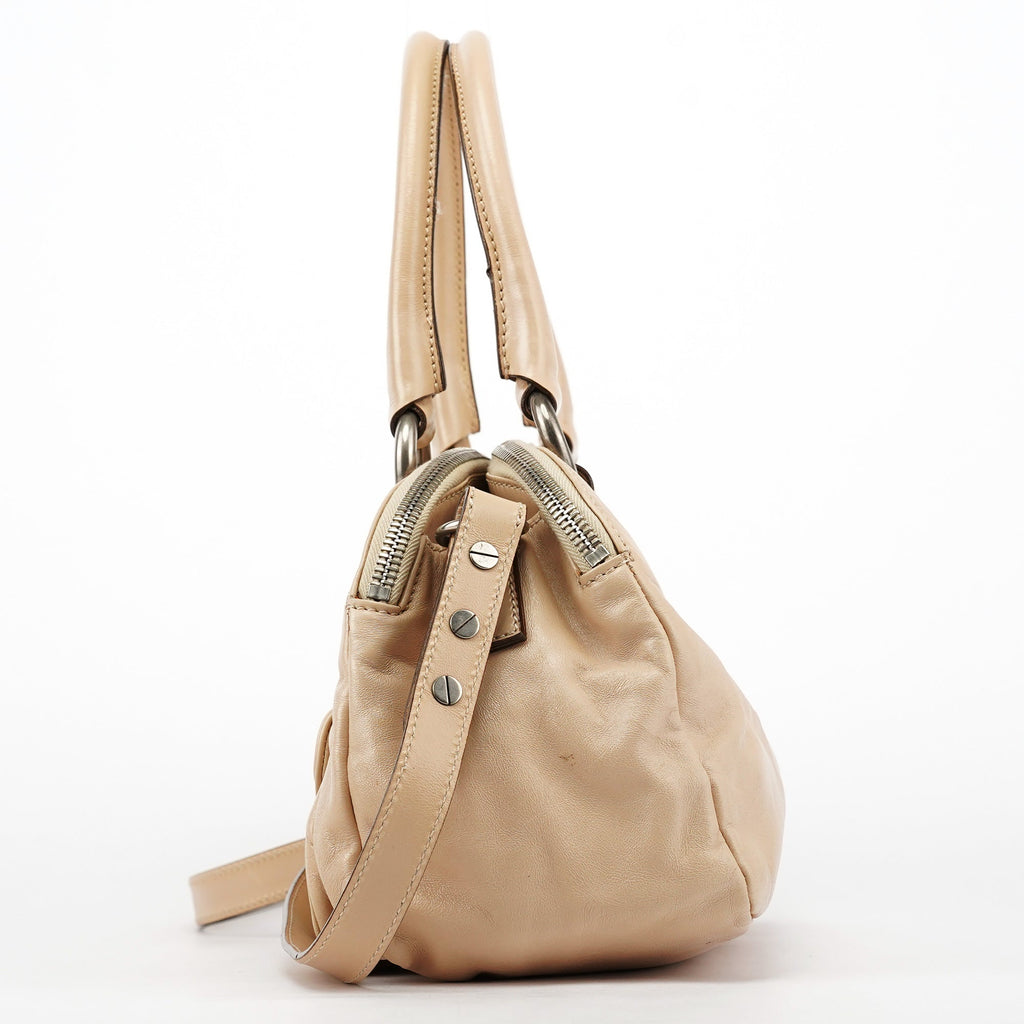 Beige Leather Venetia 2-Way Bag