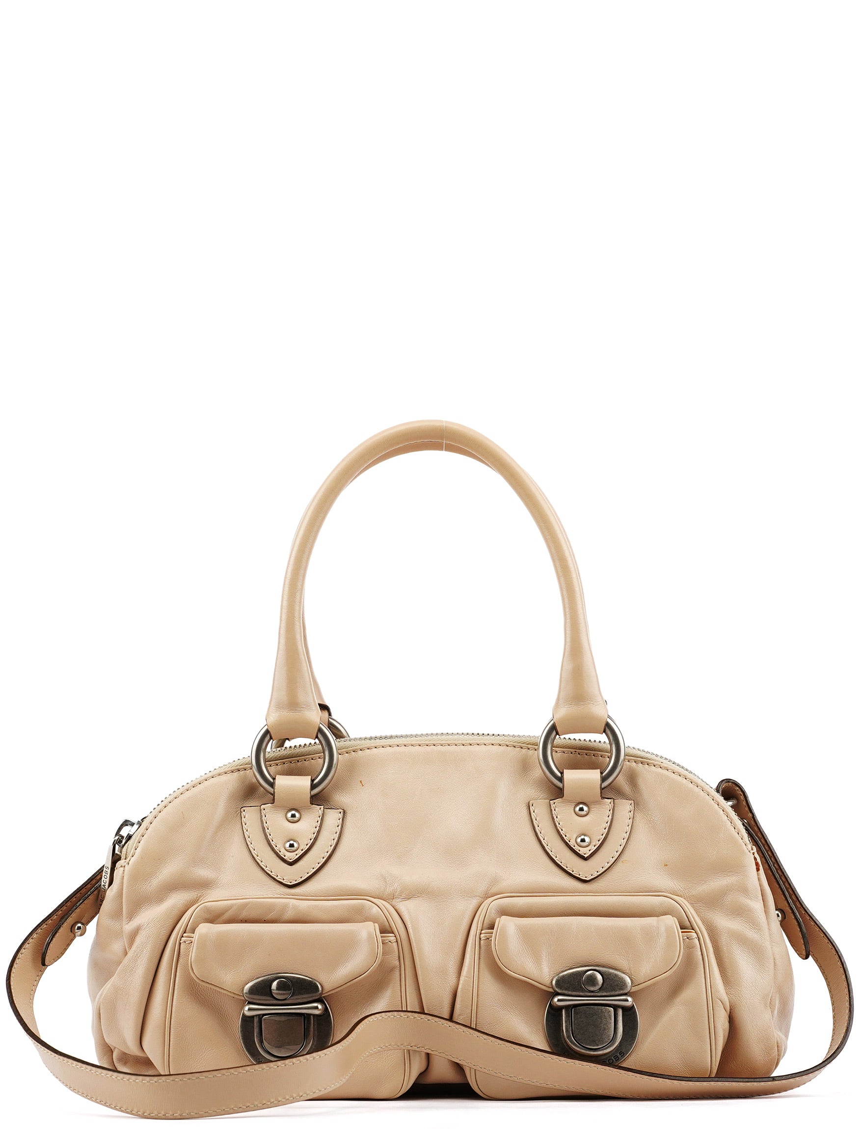 Beige Leather Venetia 2-Way Bag