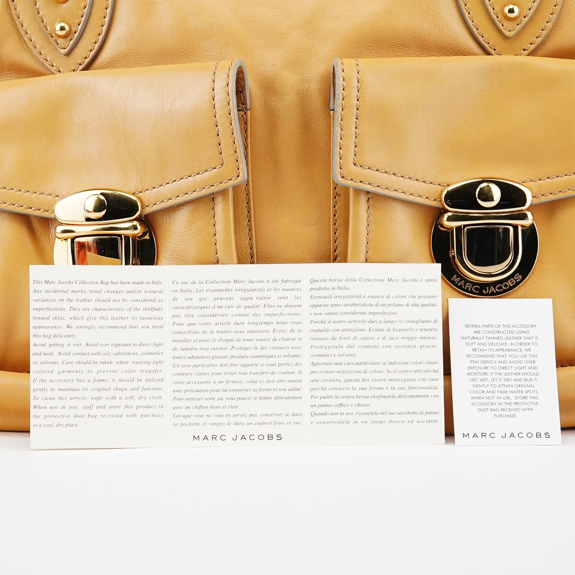 Beige Leather Venetia 2-Way Tote Bag