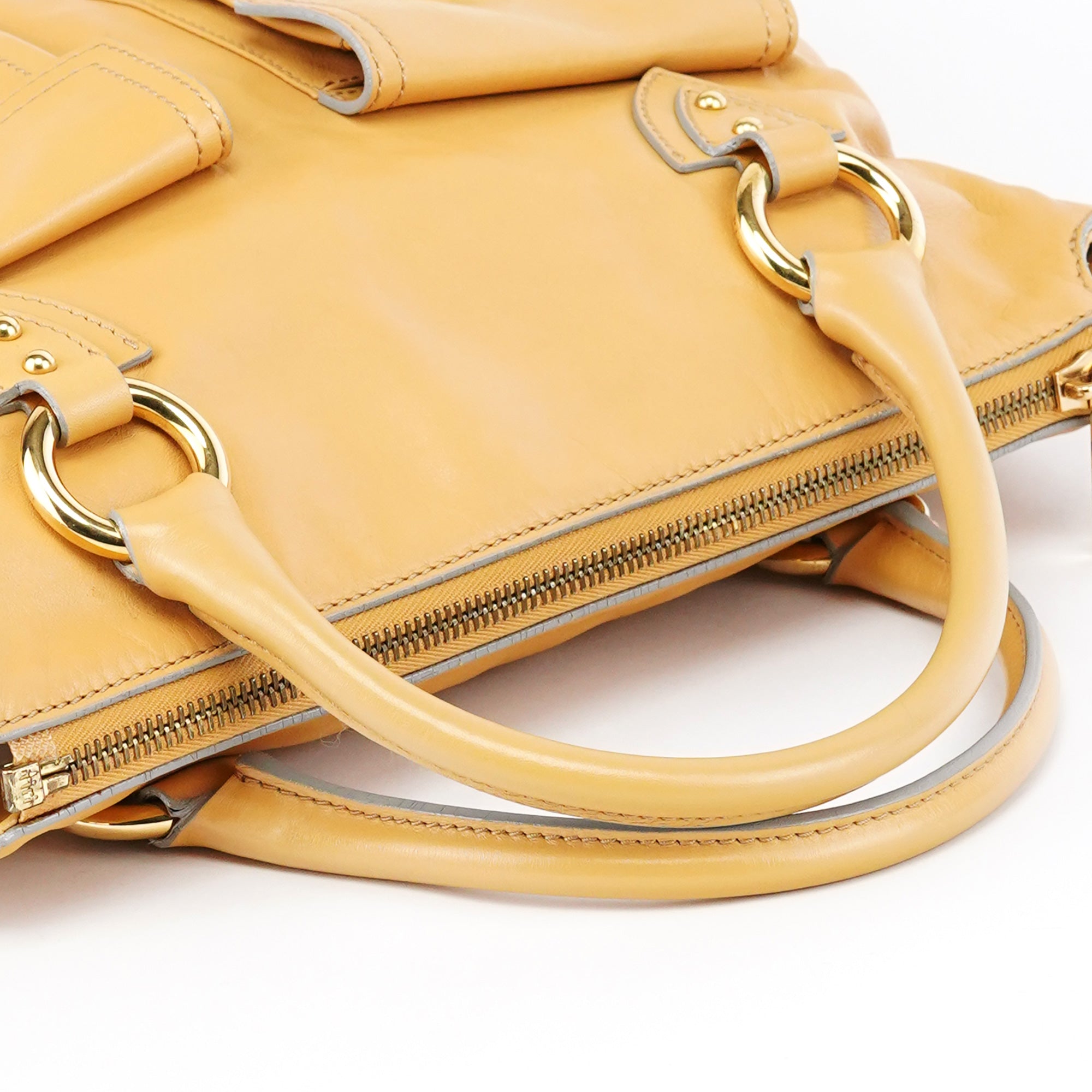 Beige Leather Venetia 2-Way Tote Bag