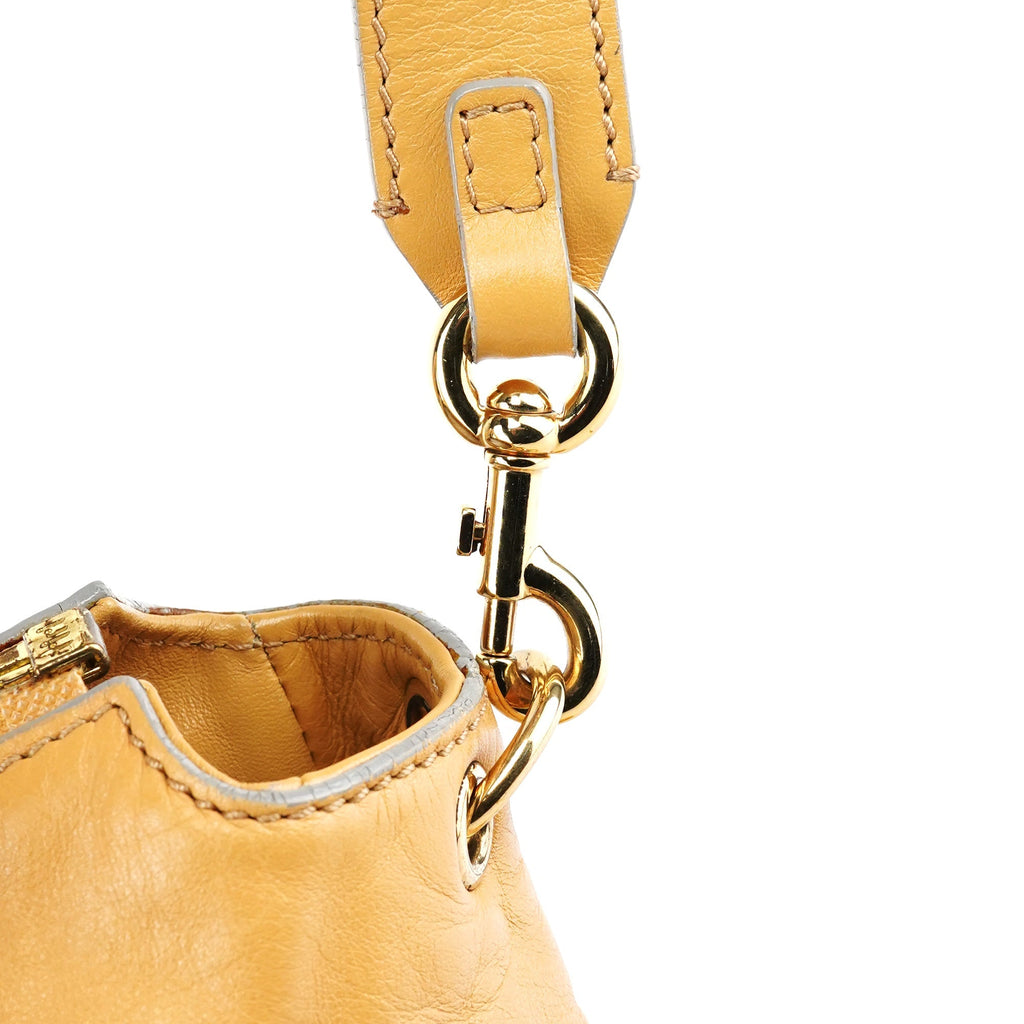 Beige Leather Venetia 2-Way Tote Bag