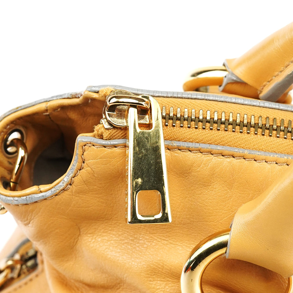 Beige Leather Venetia 2-Way Tote Bag