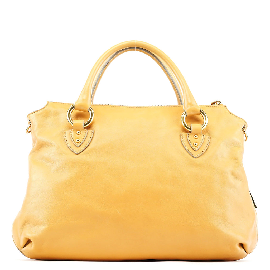 Beige Leather Venetia 2-Way Tote Bag