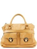 Beige Leather Venetia 2-Way Tote Bag