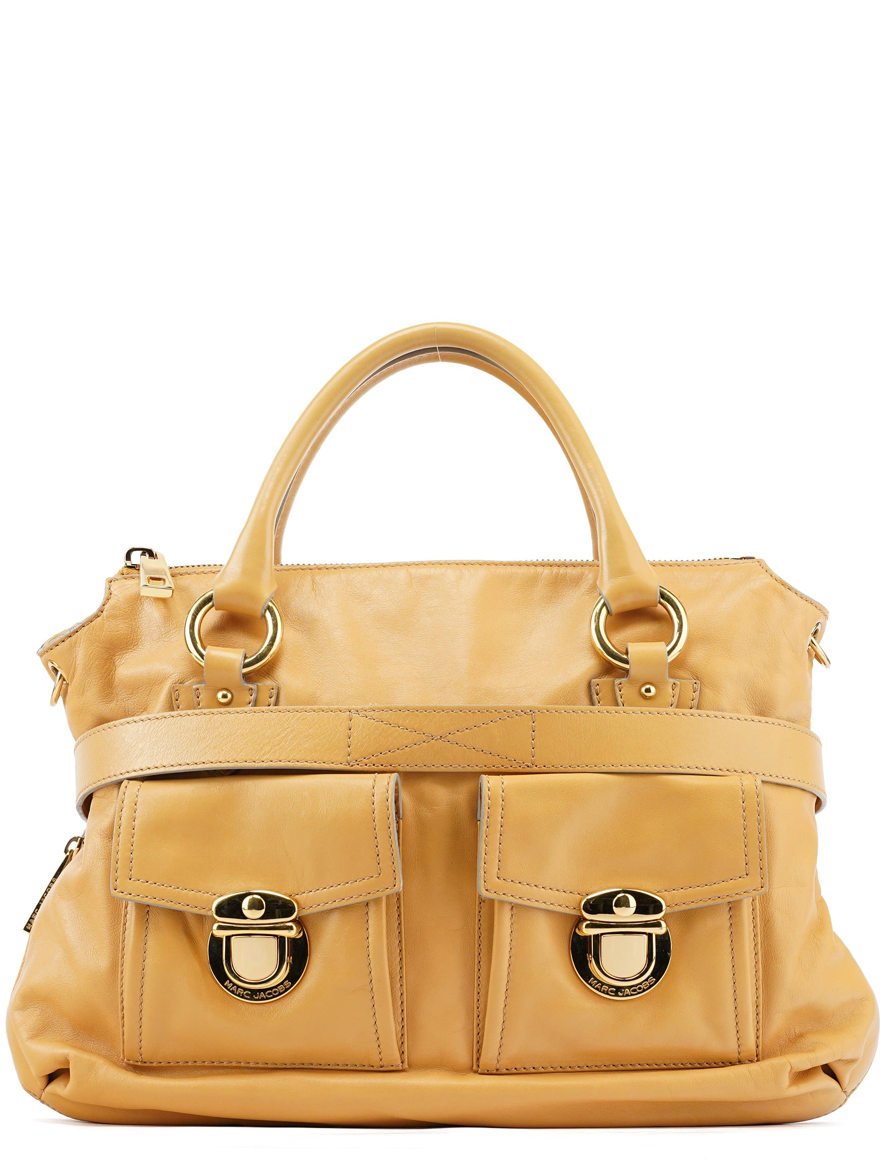 Beige Leather Venetia 2-Way Tote Bag