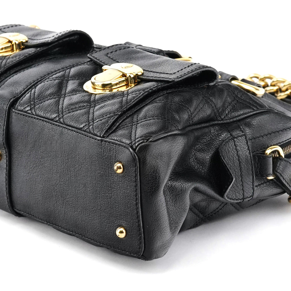 Black Leather Blake 2-Way Bag