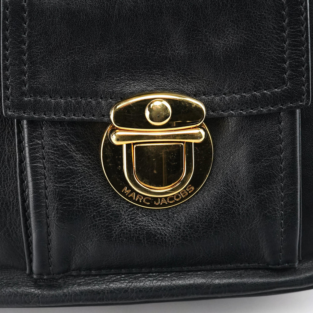 Black Leather Lisa Hobo Shoulder Bag