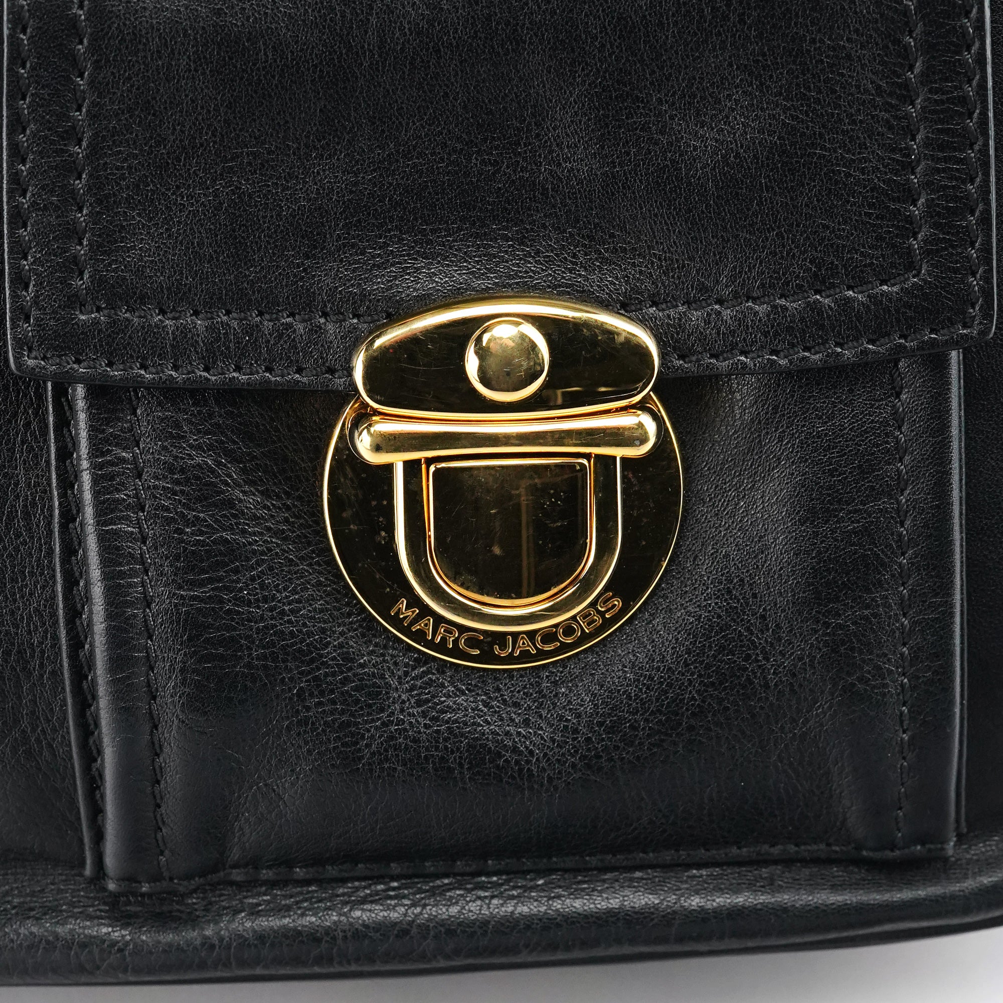 Black Leather Lisa Hobo Shoulder Bag