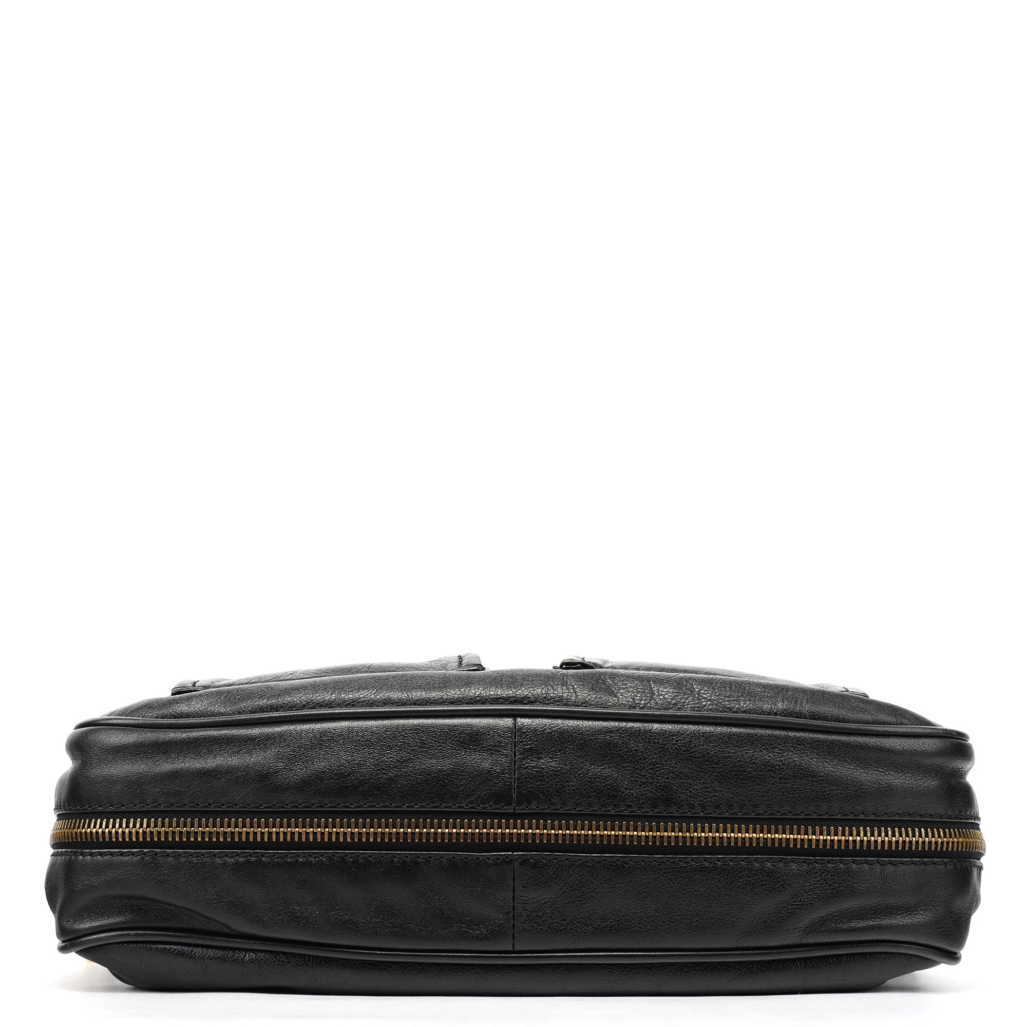 Black Leather Lisa Hobo Shoulder Bag