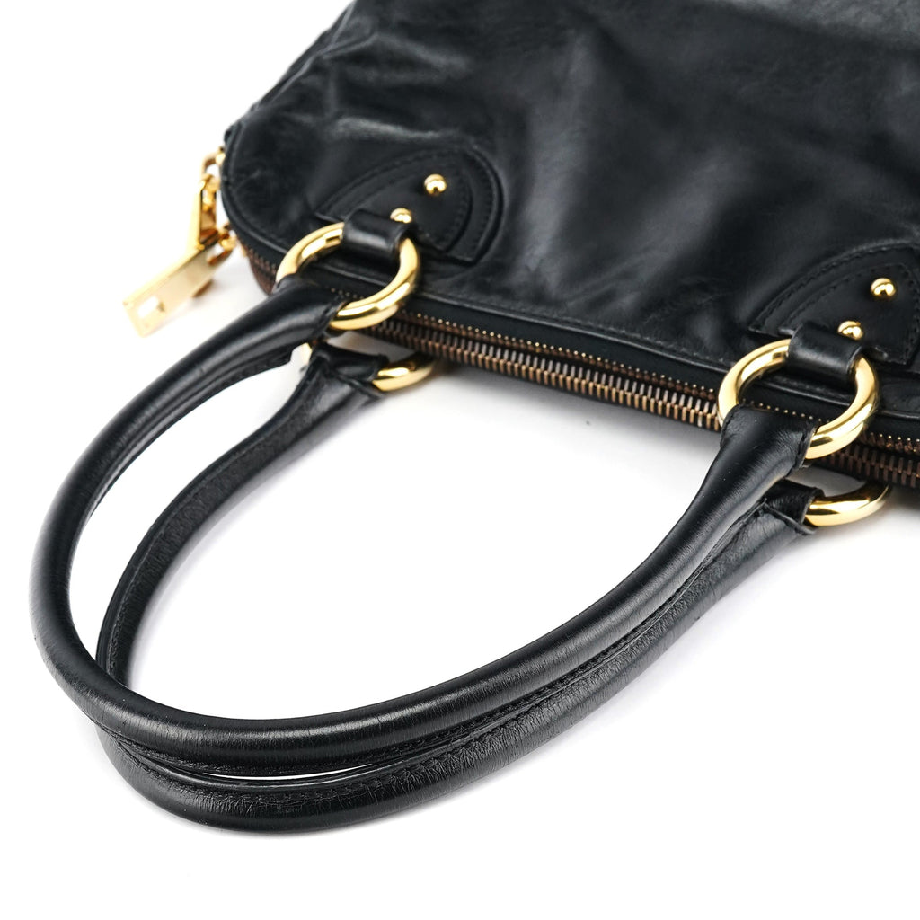 Black Leather Blake Tote Bag