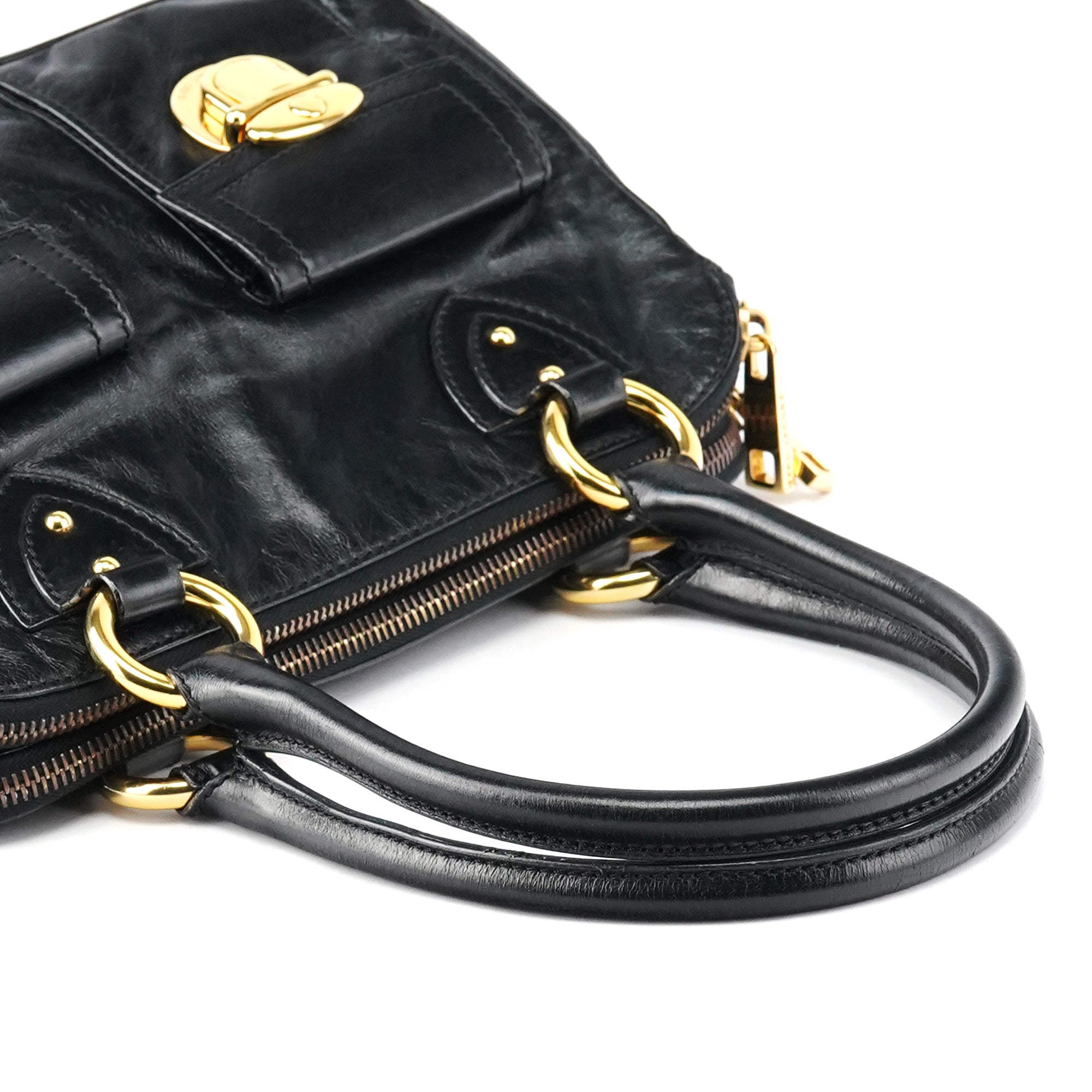 Black Leather Blake Tote Bag