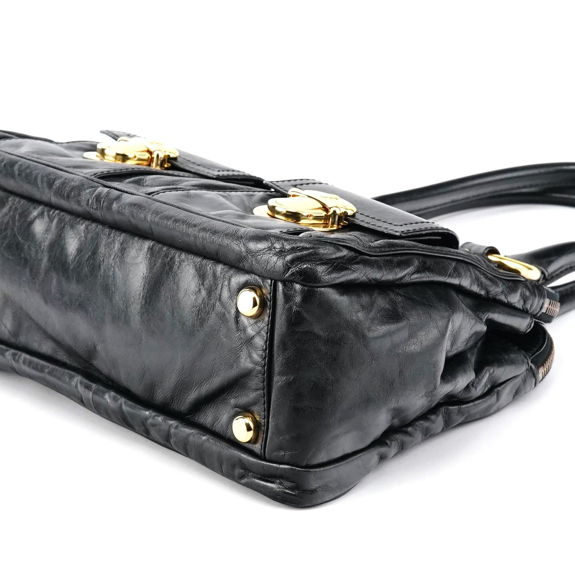 Black Leather Blake Tote Bag