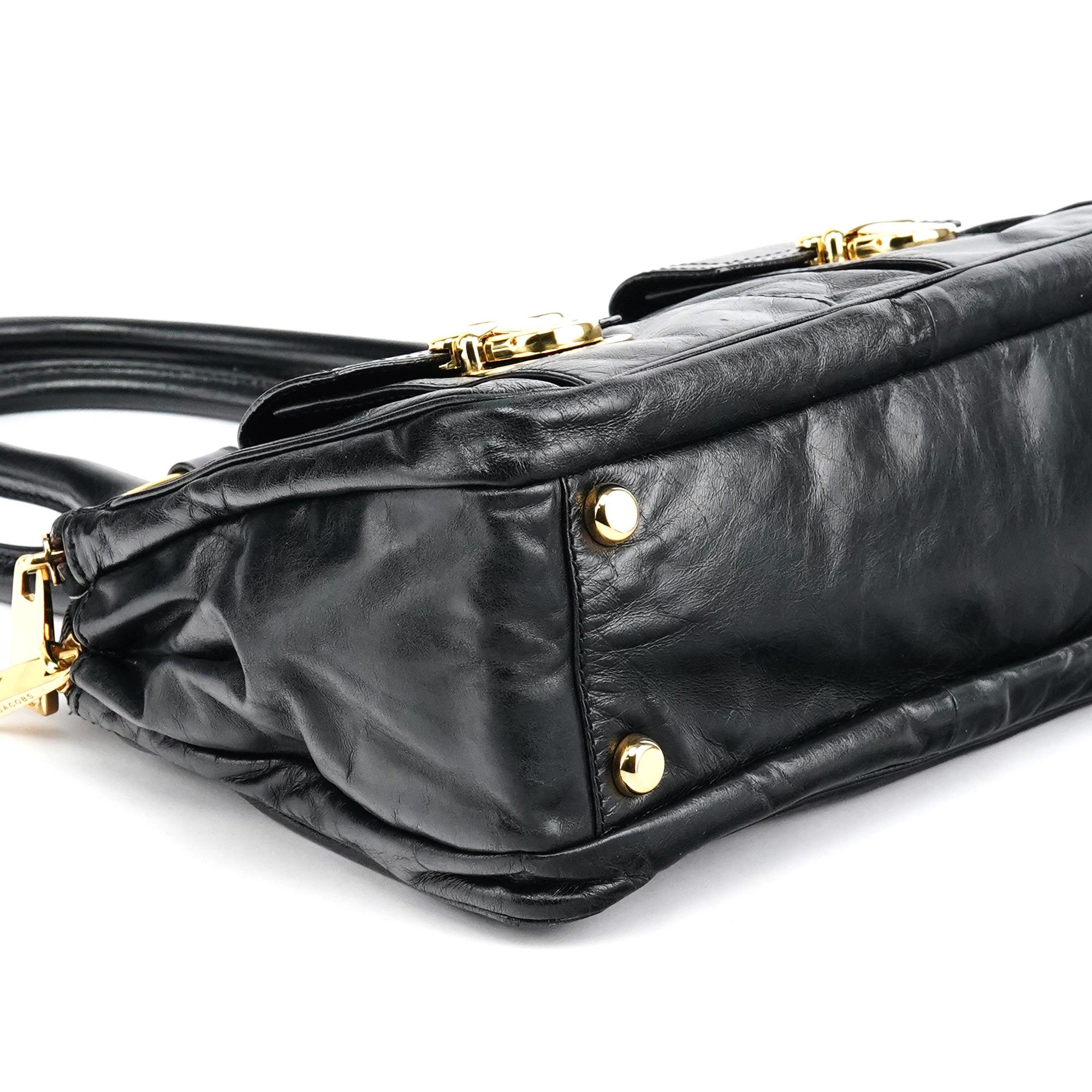Black Leather Blake Tote Bag