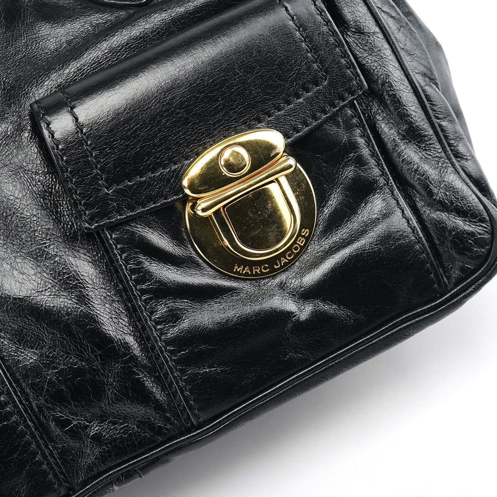 Black Leather Blake Tote Bag