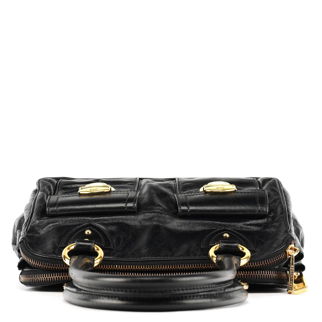 Black Leather Blake Tote Bag