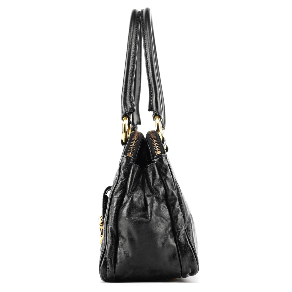 Black Leather Blake Tote Bag