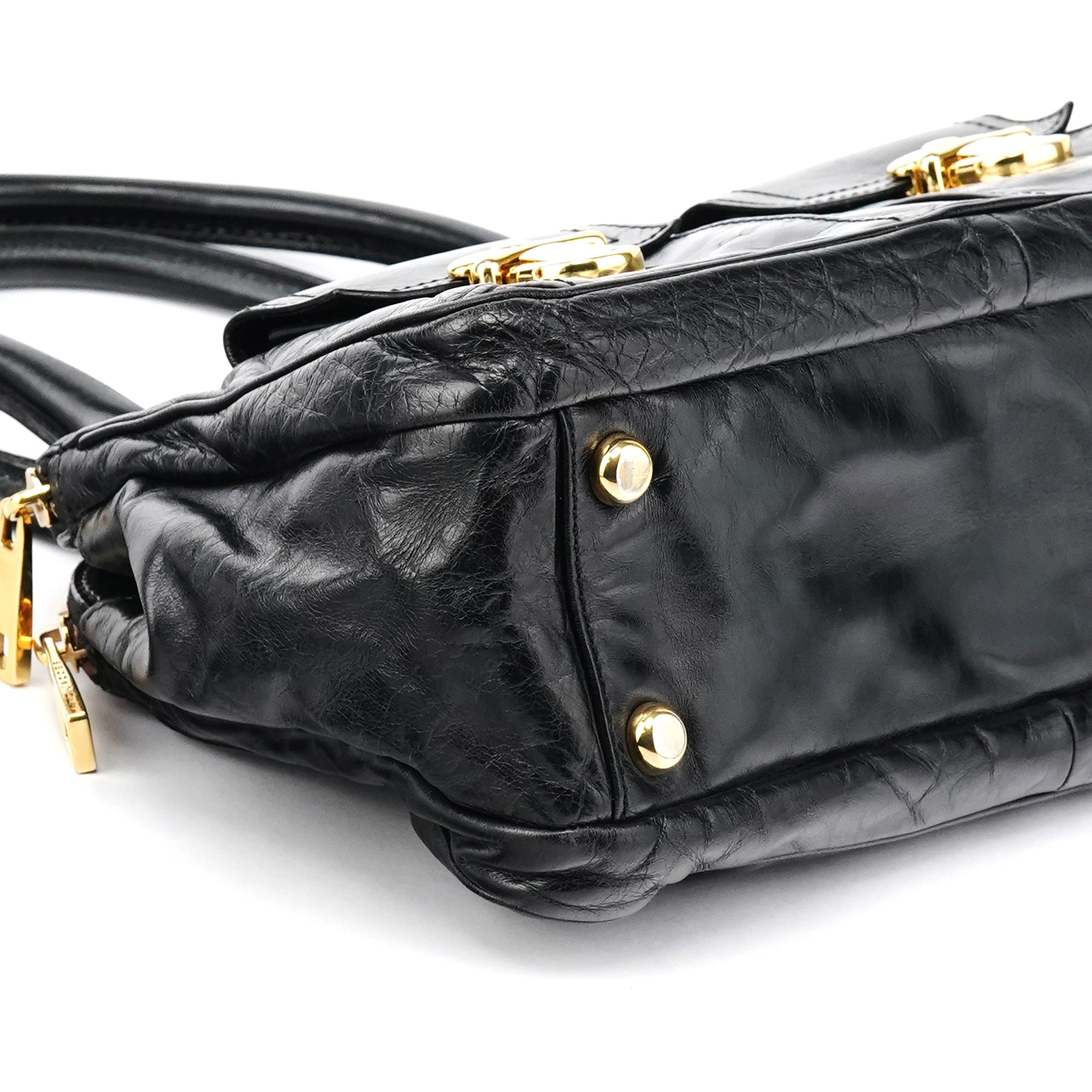 Black Leather Blake Tote Bag