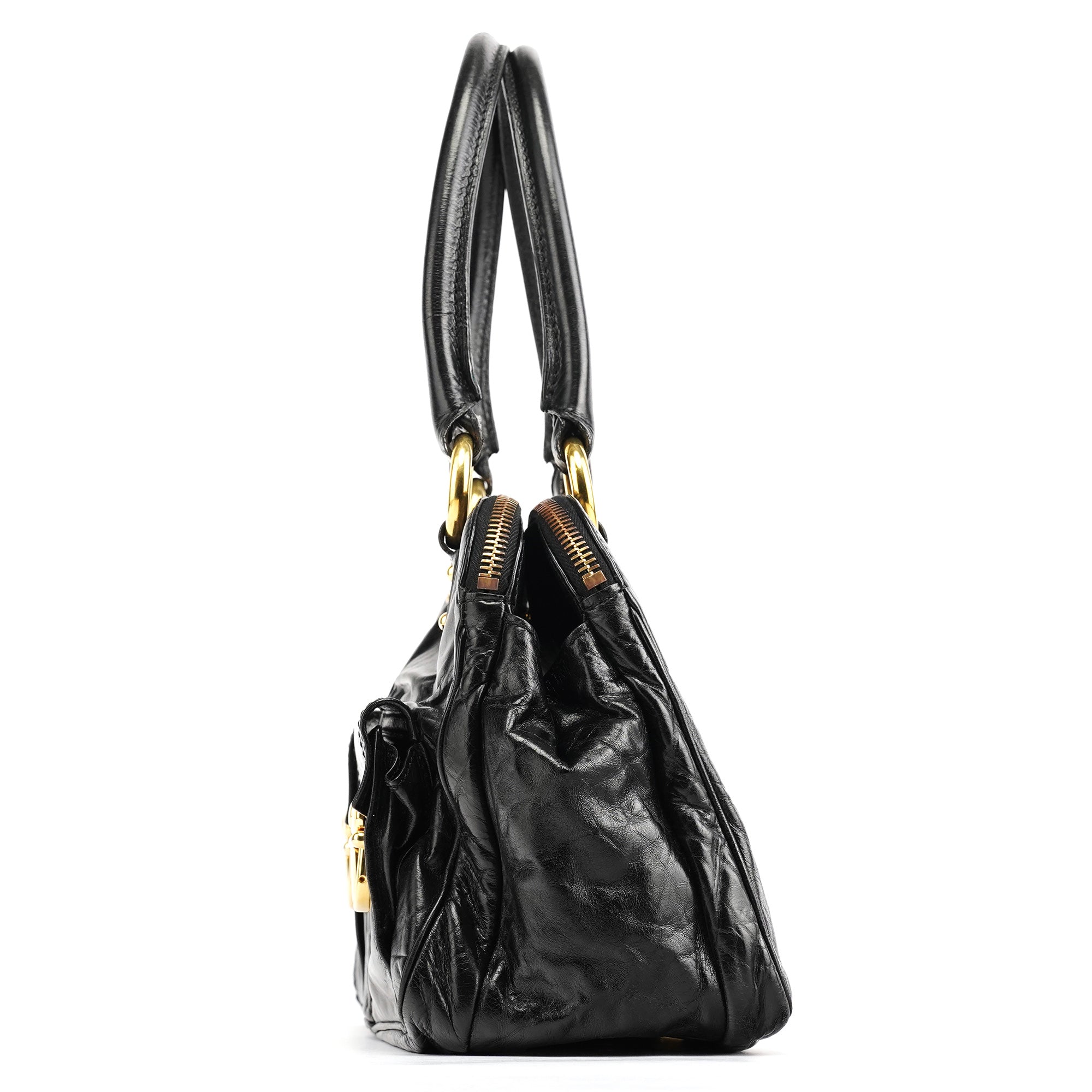 Black Leather Blake Tote Bag