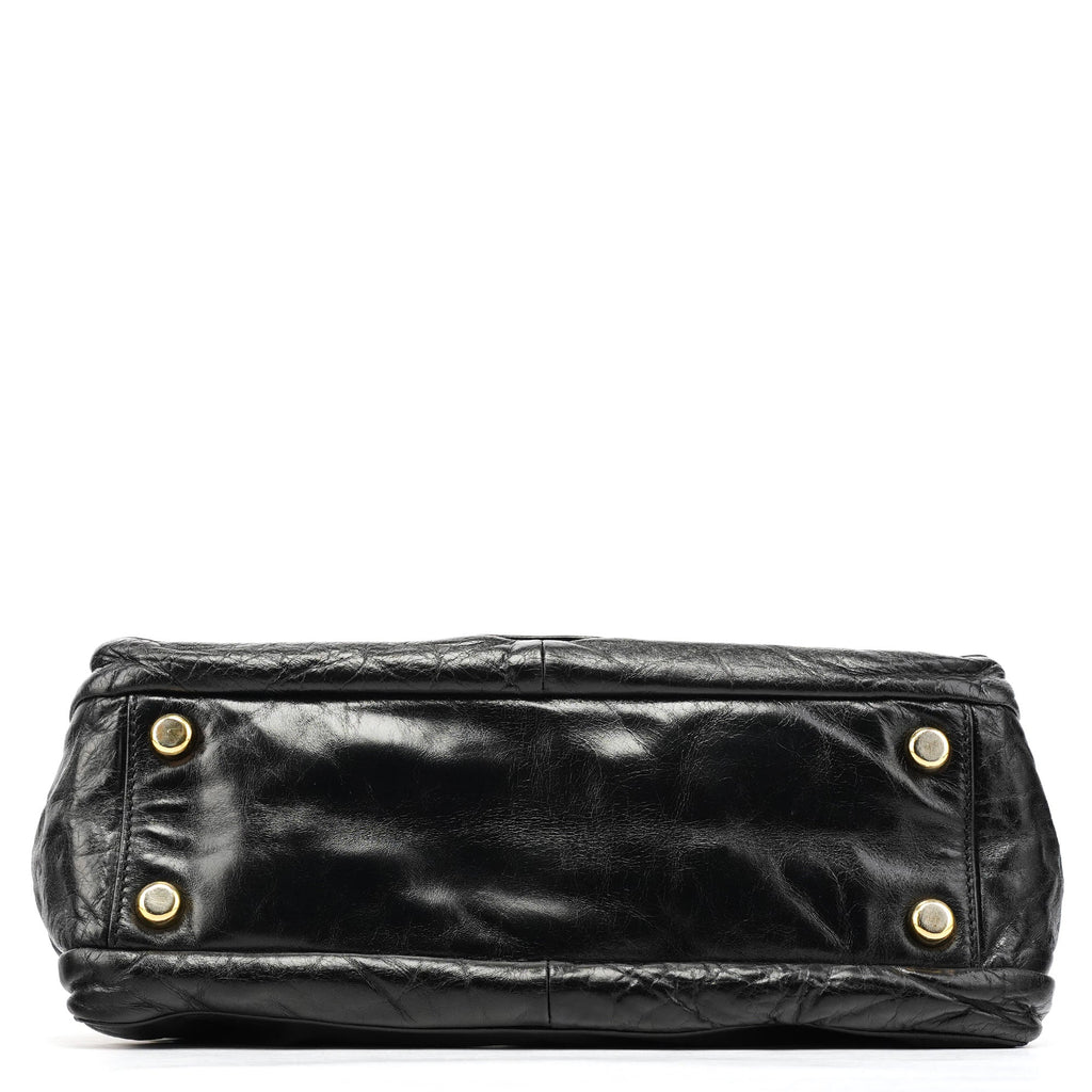 Black Leather Blake Tote Bag