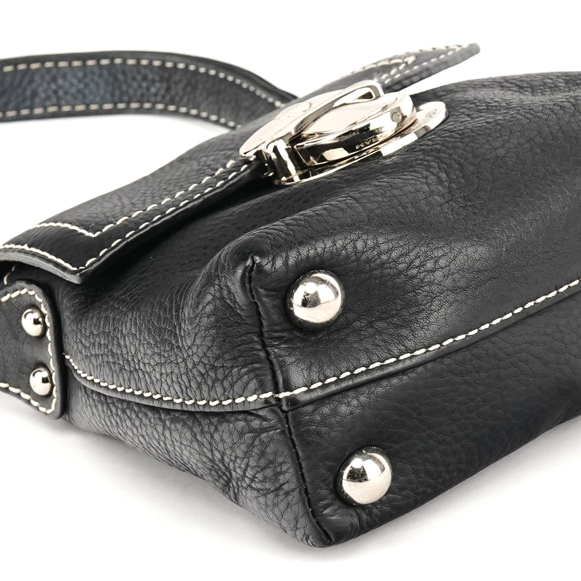Black Leather Mini Bag