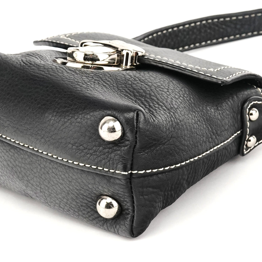 Black Leather Mini Bag