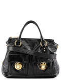 Black Leather Multi Pocket 2-Way Bag