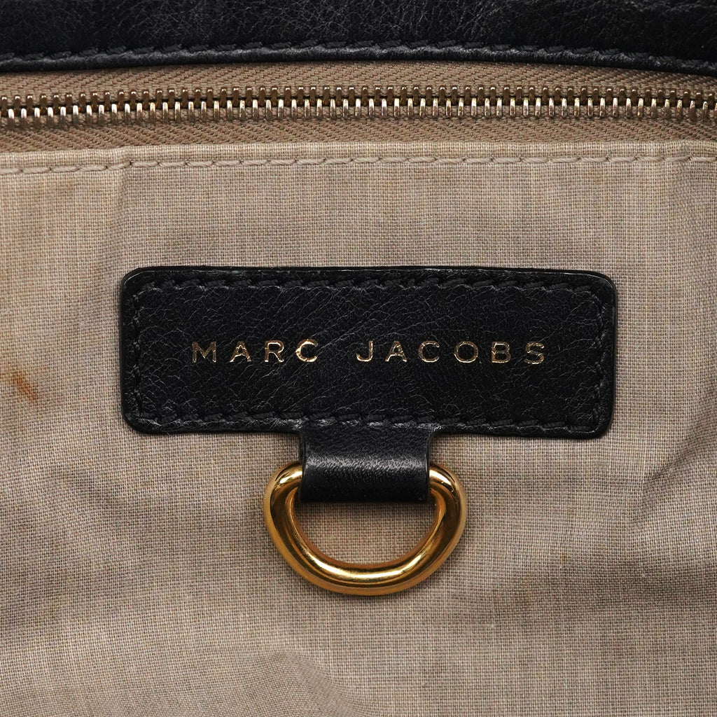 Black Leather Multi Pocket 2-Way Bag