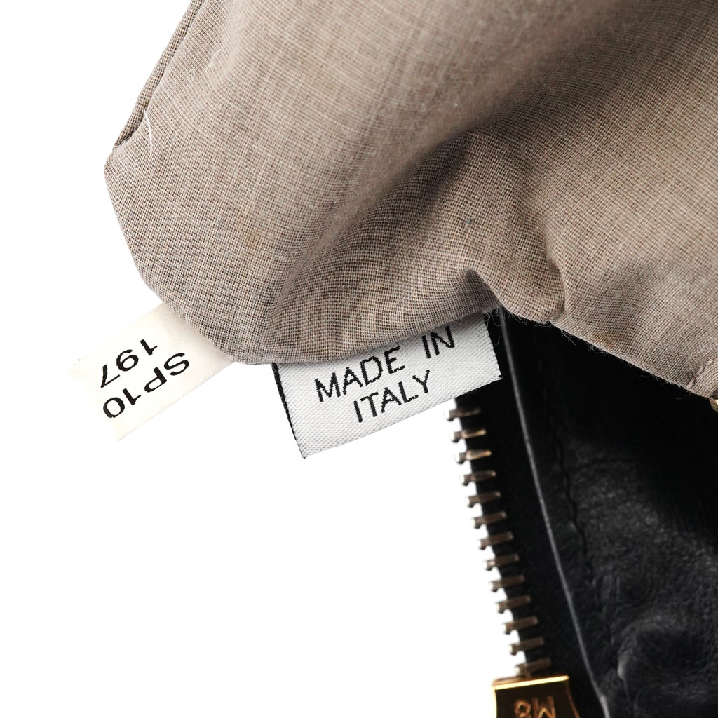 Black Leather Multi Pocket 2-Way Bag