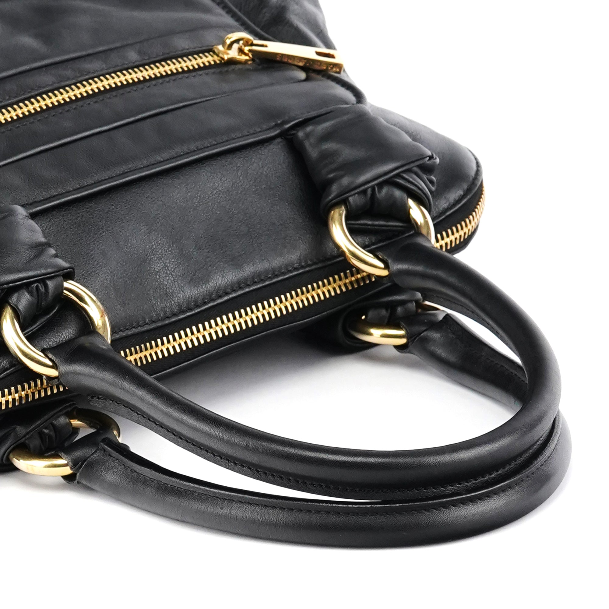 Black Leather Venetia Tote Bag