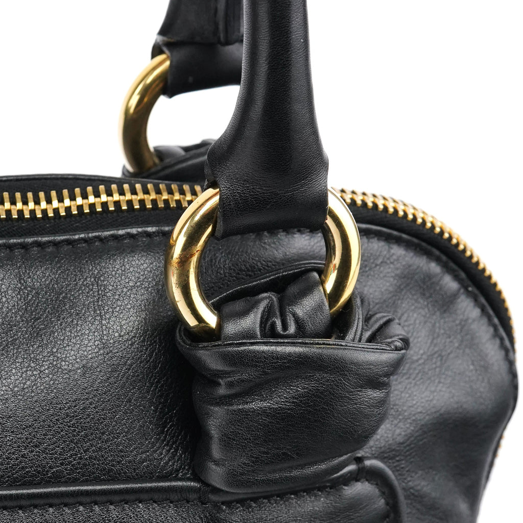 Black Leather Venetia Tote Bag