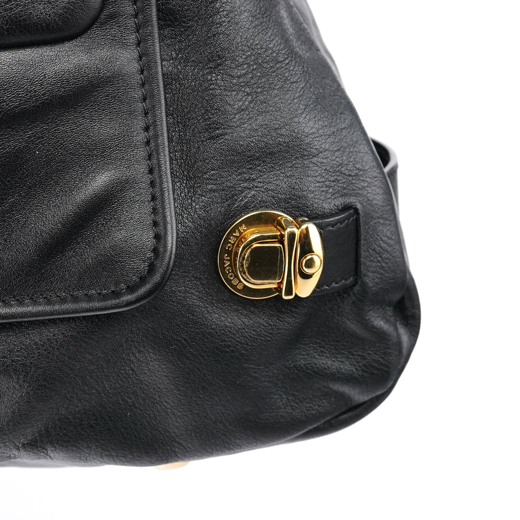 Black Leather Venetia Tote Bag