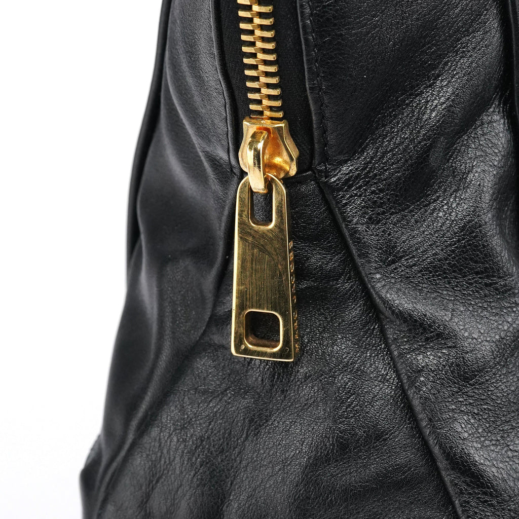 Black Leather Venetia Tote Bag