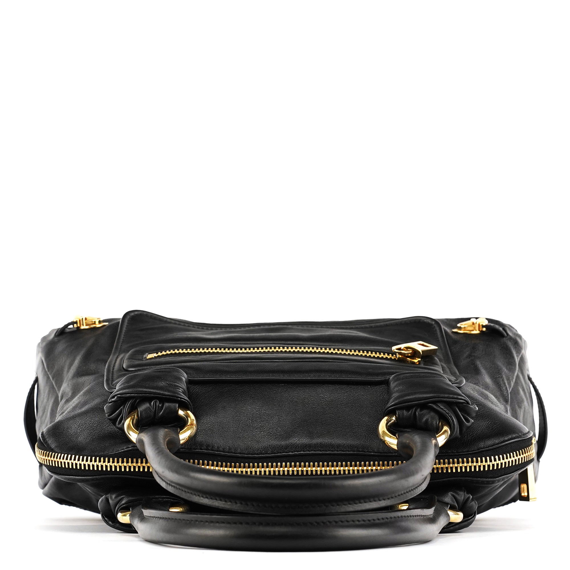 Black Leather Venetia Tote Bag