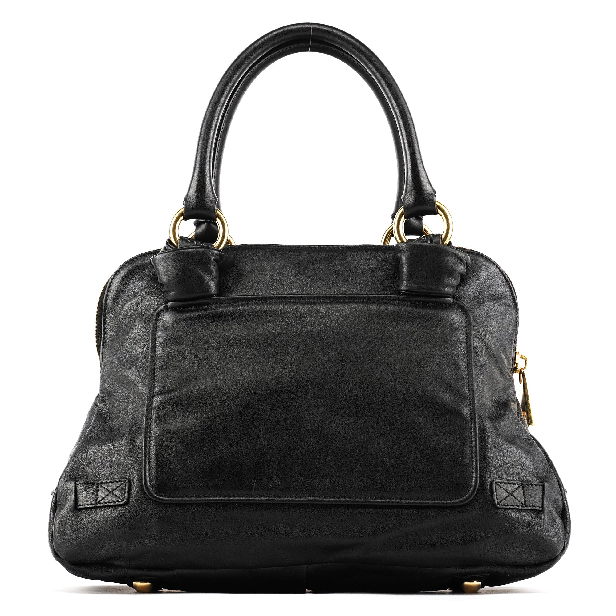 Black Leather Venetia Tote Bag